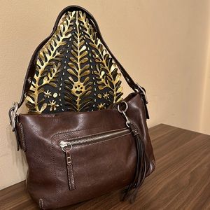 Coach bag brown leather medium Hobo silver hardware pre-owned